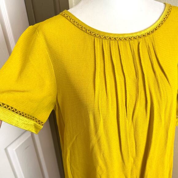 Anthropologie Maeve Verdet Gold Shift Pocket Dress. - Picture 7 of 11